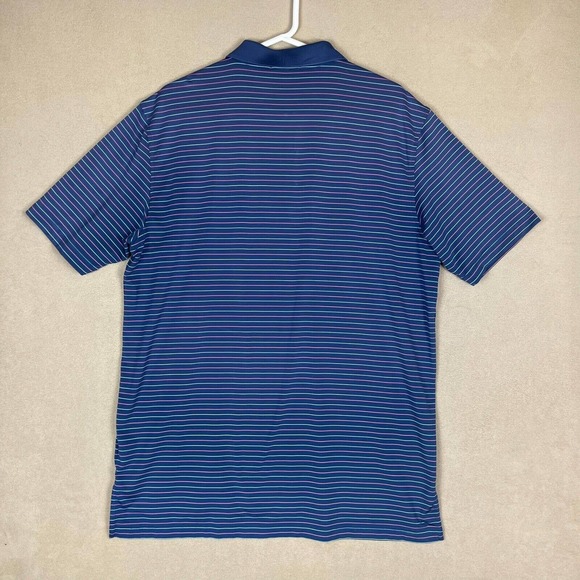 Peter Miller Polo Shirt Adult Large Blue Striped Golf Preppy Summer Comfort Mens - Picture 10 of 11